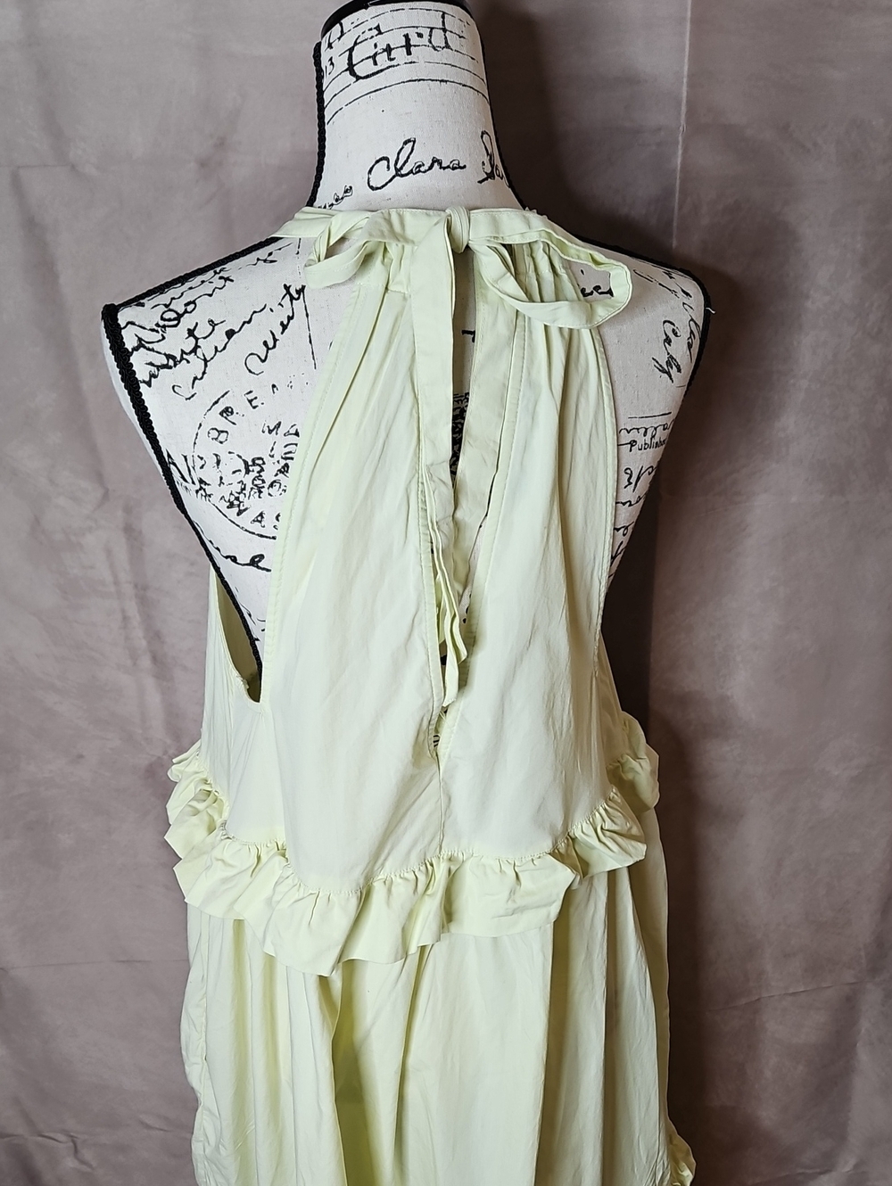 Free People Anita Midi Dress Light Yellow Halter Pockets Size Large - Picture 6 of 10